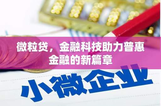 宣汉微粒贷，金融科技助力普惠金融的新篇章
