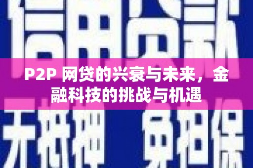 双清P2P 网贷的兴衰与未来，金融科技的挑战与机遇