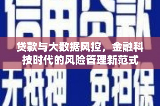 鼓山贷款与大数据风控，金融科技时代的风险管理新范式