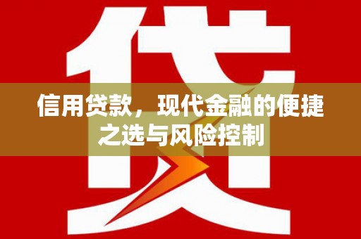 清流信用贷款，现代金融的便捷之选与风险控制