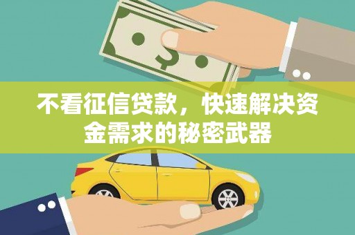 北斗不看征信贷款，快速解决资金需求的秘密武器