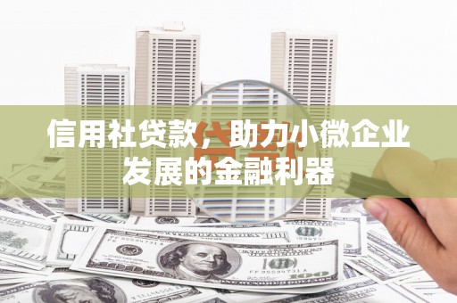孟村信用社贷款，助力小微企业发展的金融利器