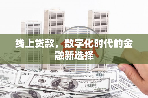 沙洋线上贷款，数字化时代的金融新选择