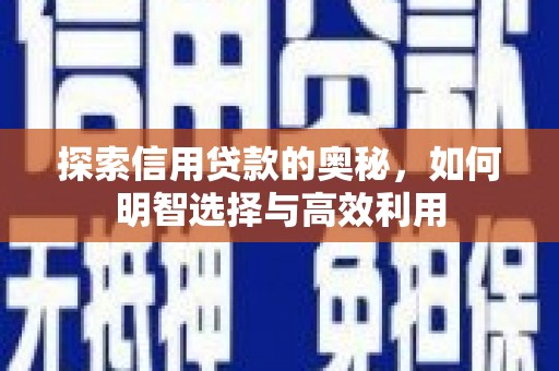 老河口探索信用贷款的奥秘，如何明智选择与高效利用